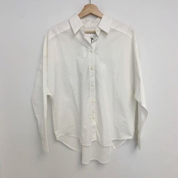 Outland Denim organic cotton Margot button down Shirt - White Sz M NWT - Picture 5 of 10